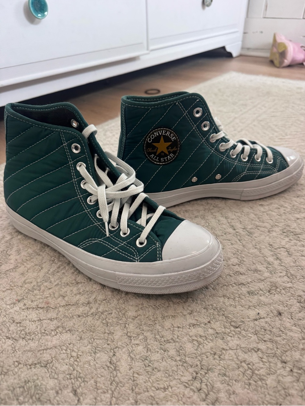 Converse High-Top Sneakers - Teal & White - Picture 2 of 5